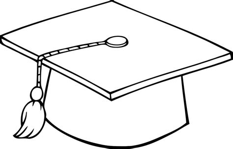 Printable Sheet Of Black And White Graduation Cap Coloring Point