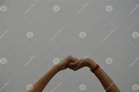 Demonstrating Hand Mudra Or A Yoga Postures Stock Photo Image Of