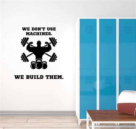 Vinyl Wall Decal Gym Motivation Quote Fitness Club Bodybuilding Sports — Wallstickers4you