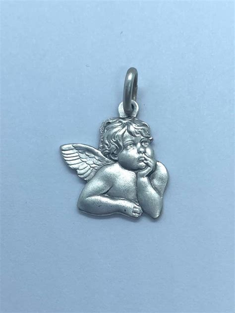 Silver Angel Pendant 925 Solid Sterling Silver M Angel Etsy