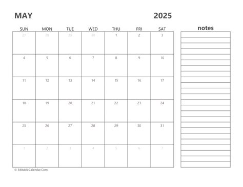 May 2025 Printable Calendar With Holidays
