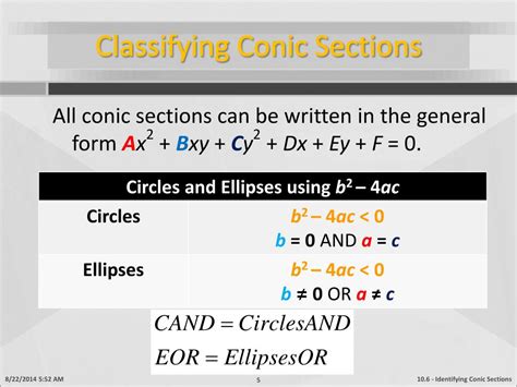 Ppt Identifying Conic Sections Powerpoint Presentation Free Download