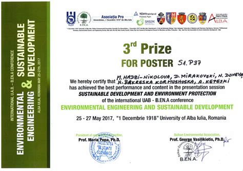 ФПТН со награда за постер презентација на Меѓународна конференција за ...