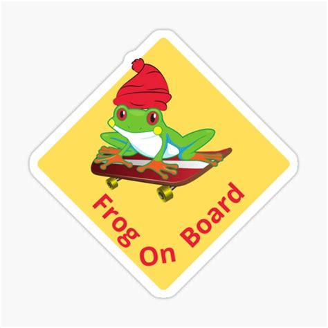 Frog On Skateboard Man I Love Frogs Sticker By Bubbleteez Redbubble