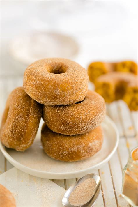 Lighter Baked Pumpkin Donuts With Cinnamon Sugar Coating Andie Mitchell