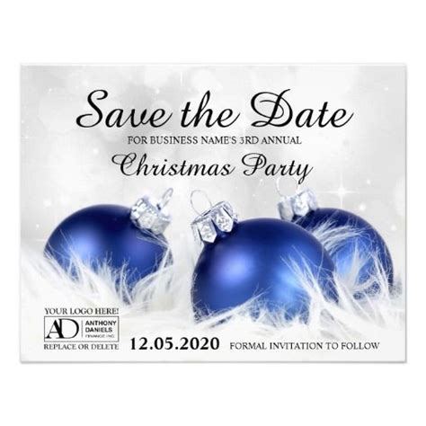 Corporate Christmas Party Save The Date With Logo 425x55 Paper