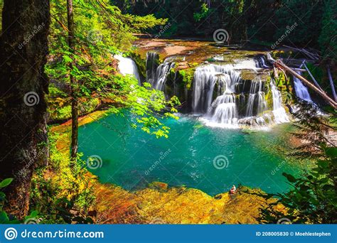 Scenic Lower Lewis River Falls Washington State Stock Photo Image Of