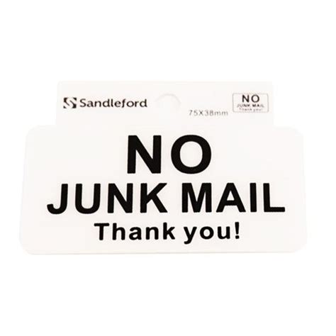 Sandleford 75 X 38mm No Junk Mail Self Adhesive Sign Bunnings Australia