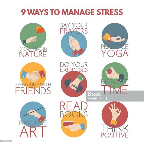 Modern Flat Style Infographic On Stress Management Stock Vector Art
