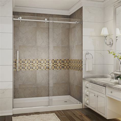 aston moselle 60 in x 75 in completely frameless sliding alcove shower door in 852920003582 ebay