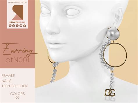 Sims 4 Af Earrings N001 At Redheadsims The Sims Game