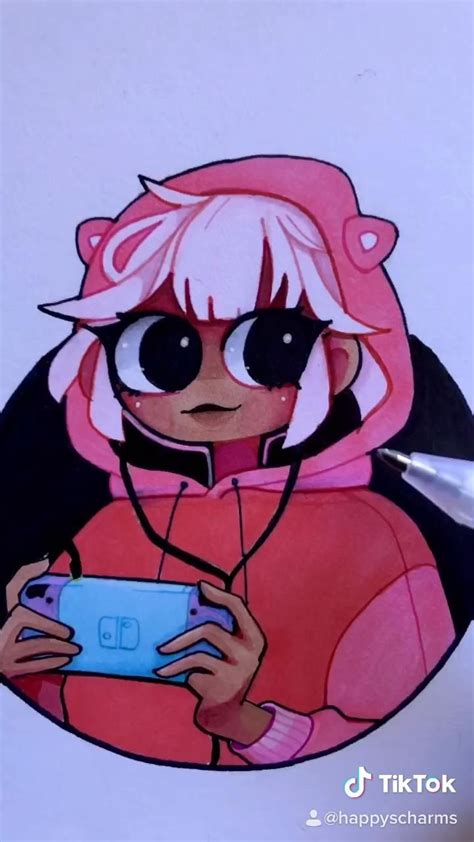 Gamer Girl Drawing Tik Tok Video Anime Drawings Character Drawing
