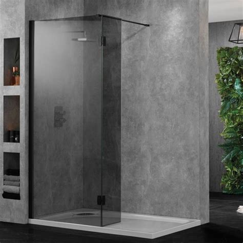 Aquadart Walk In Wetroom 10 Shower Panel 1000mm Smoked Glass