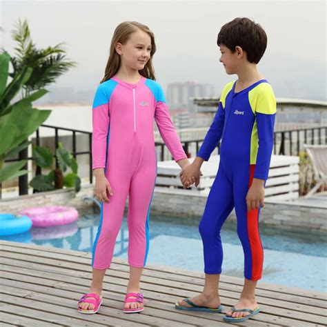 Long Sleeve Children Wetsuit For Boys And Girls Front Zipper One Piece