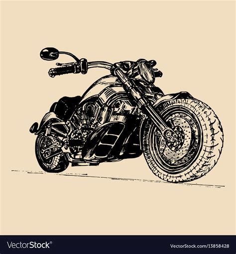 Hand Drawn Motorcycle Vector Image On Vectorstock