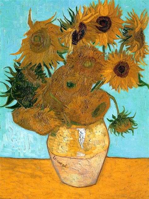 Vincent van gogh sunflowers paintings story, review and analysis. Vase with 12 Sunflowers Vincent van Gogh 1888-89 Van Gogh ...