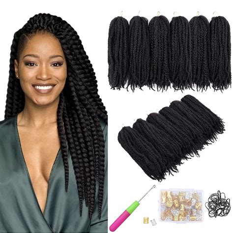 Buy 6 Packs Marley Twist Braiding Hair Black Natural Twist Marley Hair Afro Kinky Extensions