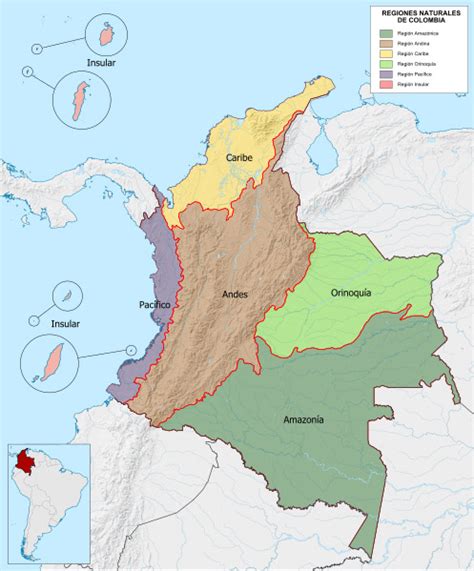Relieve Colombiano Cordilleras Montañas Mesetas Llanuras Islas