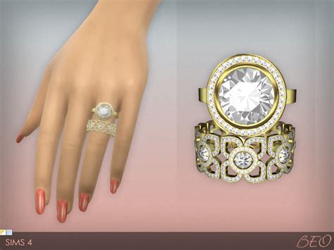 Maxis Match Cc World Sims Men Diamond Ring Stacked Wedding Rings