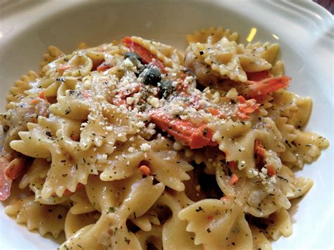 Maybe you would like to learn more about one of these? Bow Tie pasta with smoked salmon, shrimp and cream cheese ...