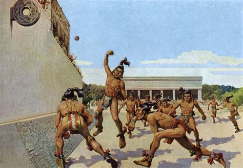An Image Of A Group Of Naked Men Playing With A Ball In Front Of A Building