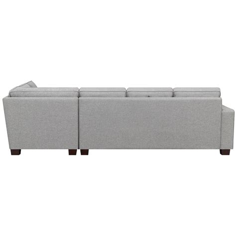 The sectional is covered in a gray colored 100% polyester fabric, that is paired with two toss pillows. Thomasville Sectional | Costco Australia