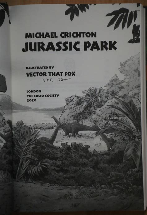 Folio Society Michael Chrichton Jurassic Park Signed Remarqued