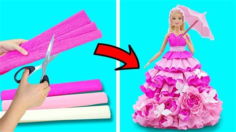 Diy Barbie Hacks And Crafts Making Easy Clothes For Barbies Doll From