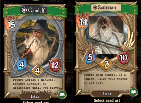 Gandalf And Saruman Heroes The Lord Of The Rings Adventure Card