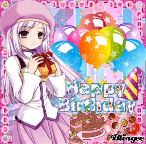 Looking for anime birthday cards to print at home. Anime Happy Birthday Picture #112833352 | Blingee.com