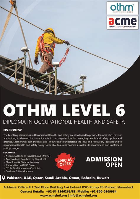 Level 6 othm diploma of occupational health and safety zioshe atp: OTHM Level 6 in 2020 | Occupational health and safety ...