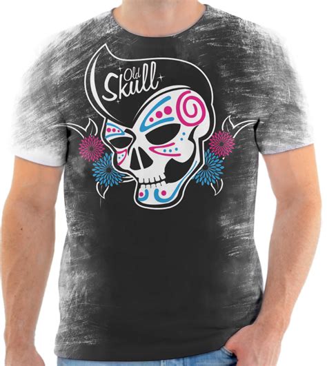 Camisa Camiseta Personalizada Caveira Old Skull Elo7