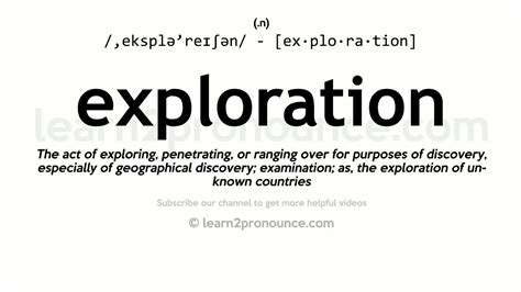 Pronunciation Of Exploration Definition Of Exploration Youtube