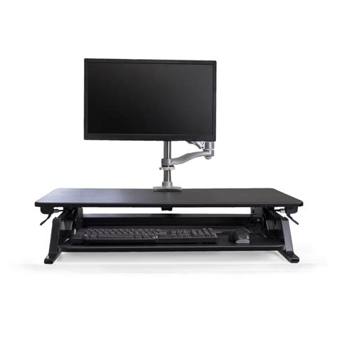 Offices To Go Height Adjustable Desktop Sit Stand Workstation Black
