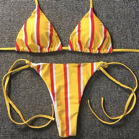 Navy Style Stripes Sexy Bikinis 2018 Women Swimsuit Swimwear Halter