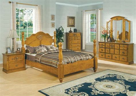 The most common pine bedroom material is soy. 6 Piece Brooke Bedroom Set in Pine Finish by Coaster - 200731