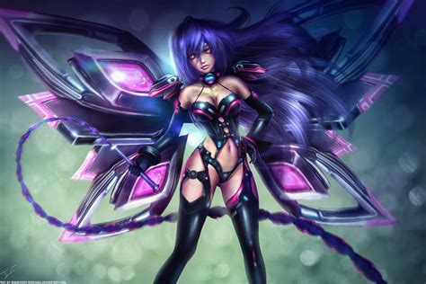The evil organization doesn't count on their cyborg soldiers rebelling against their masters. Wallpaper : women, anime girls, blue hair, Hyperdimension ...