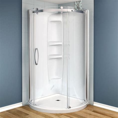 Maax Olympia 36 In X 36 In X 78 In Acrylic Corner Round Shower Stall In White With Sliding