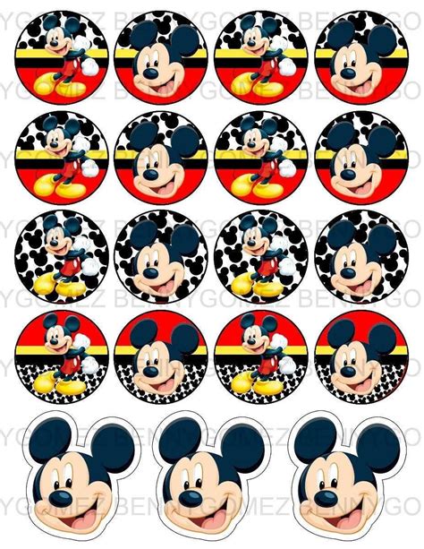 Mickey Mouse Birthday Cupcake Toppers