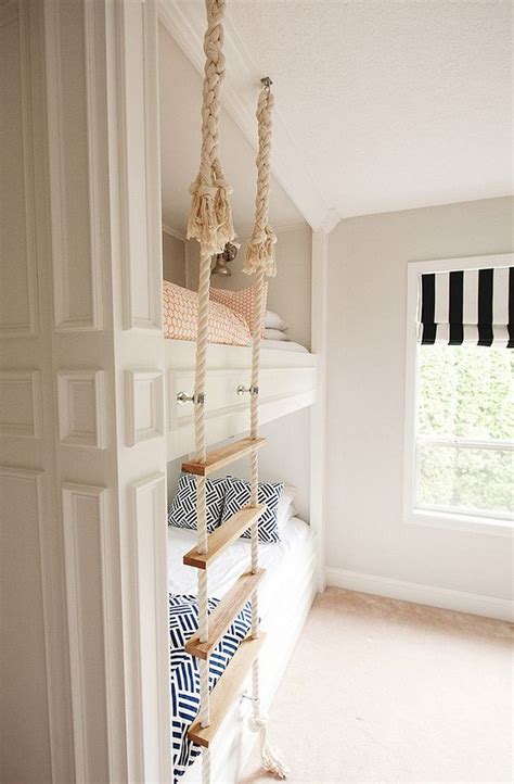 An Innovative Twist Bunk Bed With A Stylish Rope Ladder