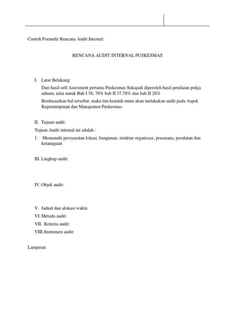 Sau một buổi đi chơi, cả hai về nhà. Contoh Formulir Rencana Audit Internal.docx