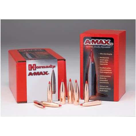 100 Pk Of Hornady® 65mm 140 Grain A Max® Bullets 610766 Components