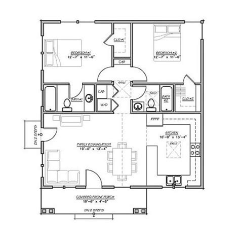 7 Lovely And Efficient Floor Plans That Fit 2 Bedrooms And 2 Bathrooms
