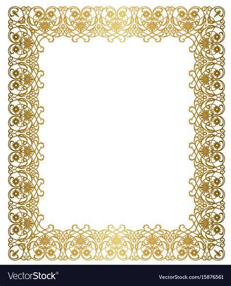Elegant Gold Frame Royalty Free Vector Image Vectorstock