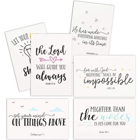 48 Pack Religious Inspirational Verse Bible Quote Greeting Cards 4 X 6
