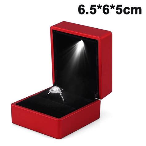 Ring Box Wedding Ring Case Jewelry T Box With Led Light For