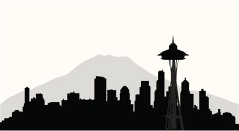 Seattle Skyline Drawing Outline