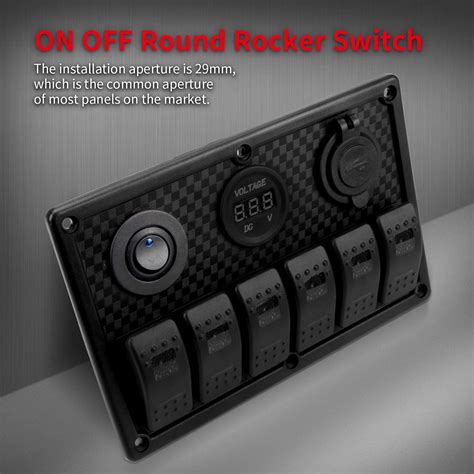Buy Daiertek Round Rocker Switch Shell 12v Lighted 3 Pin With Blue Led
