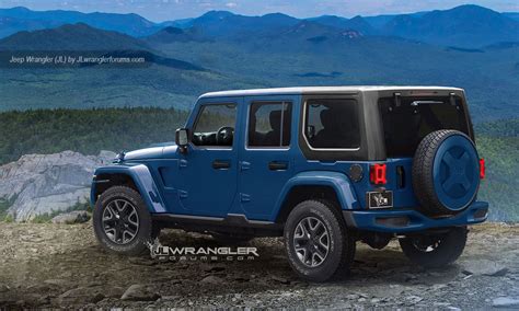 2018 Jeep Wrangler Unlimited Blue Rear Three Quarters Rendering
