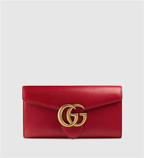 Lyst Gucci Gg Marmont Continental Wallet In Red